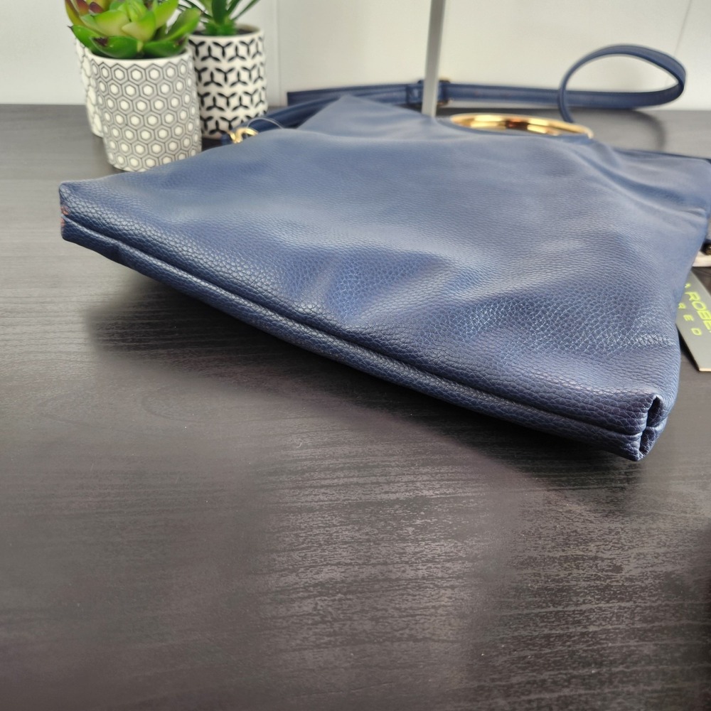 Sondra Roberts Inner Circle Clutch Square‎ Crossbody Navy Blue Purse - Picture 3 of 15